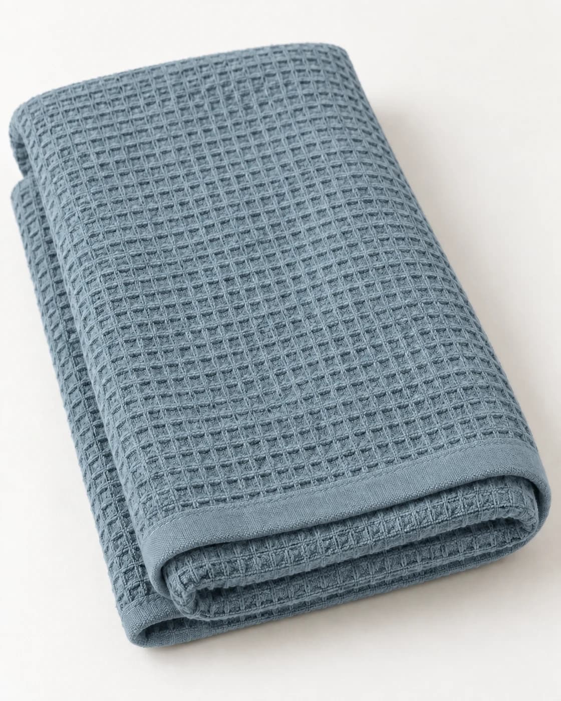 waffle weave in dusty blue